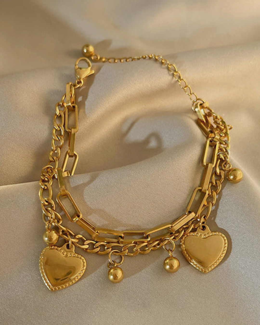 Heart 2 layer Bracelet