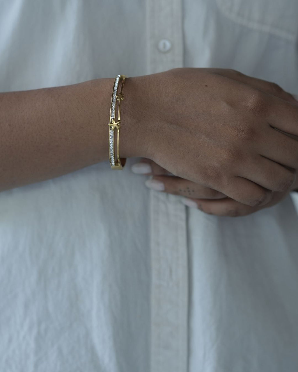 Stone - Flower Bangle