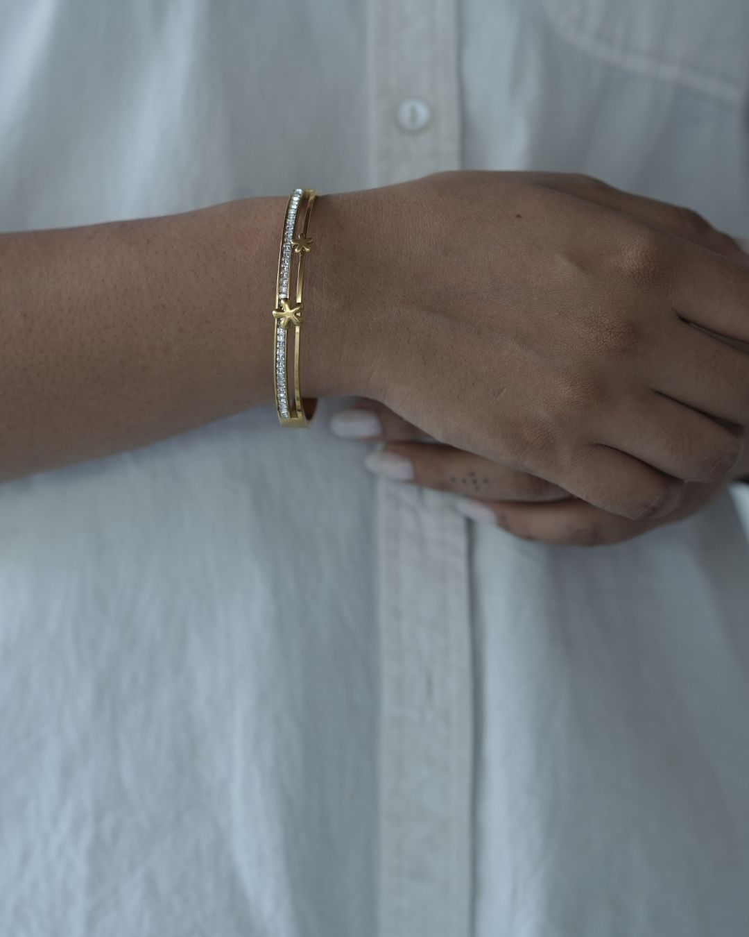 Stone - Flower Bangle