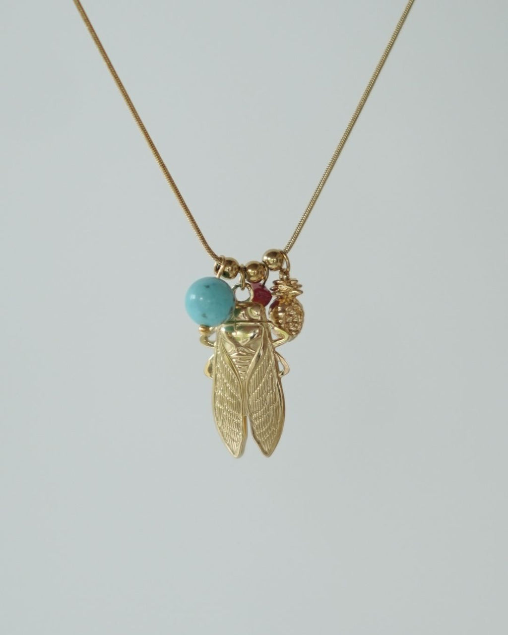 Turquoise Dragonfly Insect Pendant Necklace