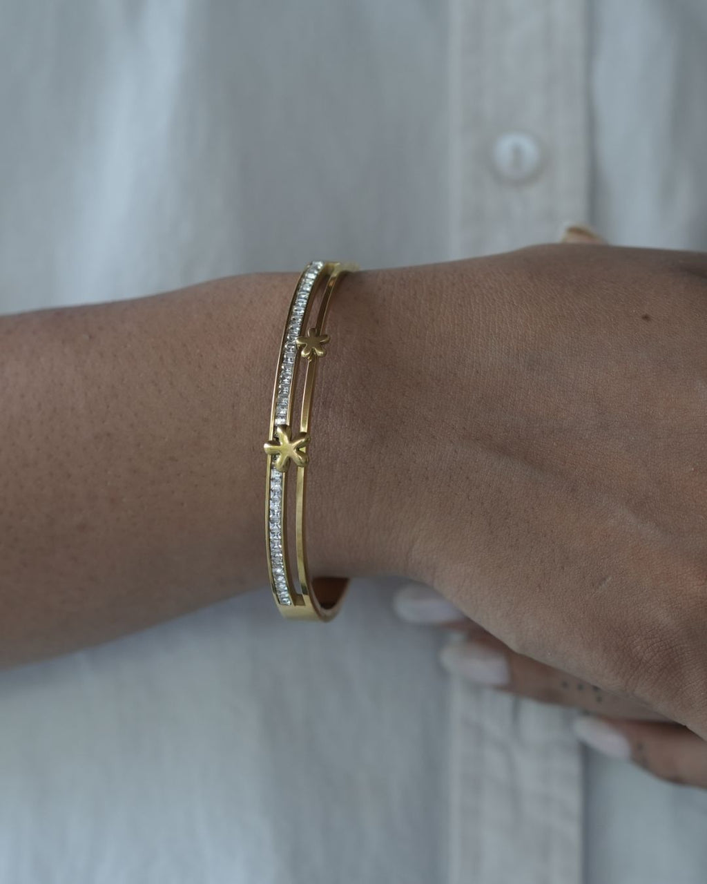 Stone - Flower Bangle