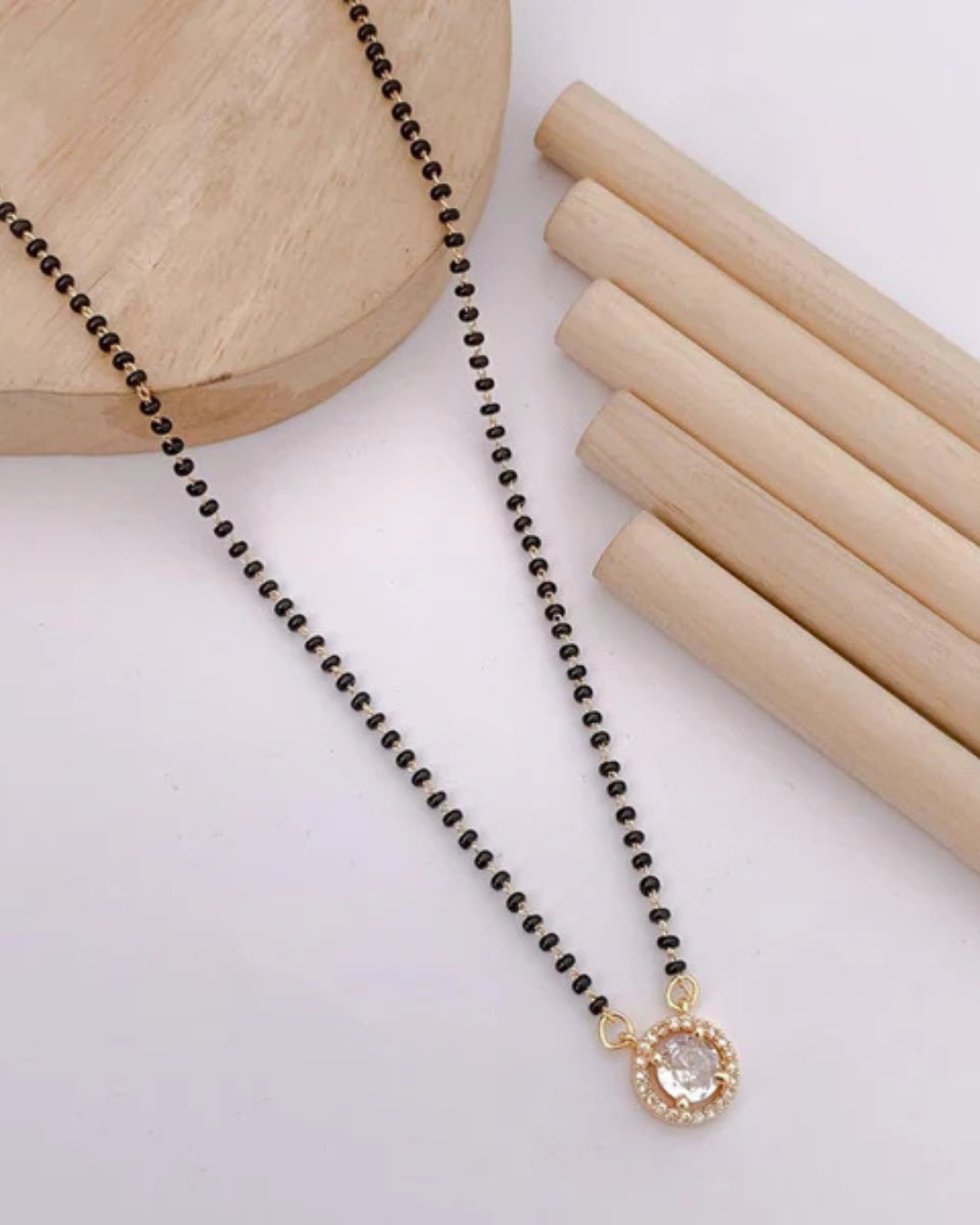 Mangalsutra - Round Stone