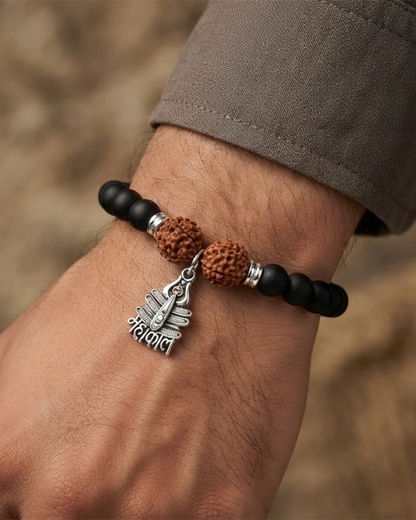 Rudraksha Beads Bracelet with Mahakal Charm