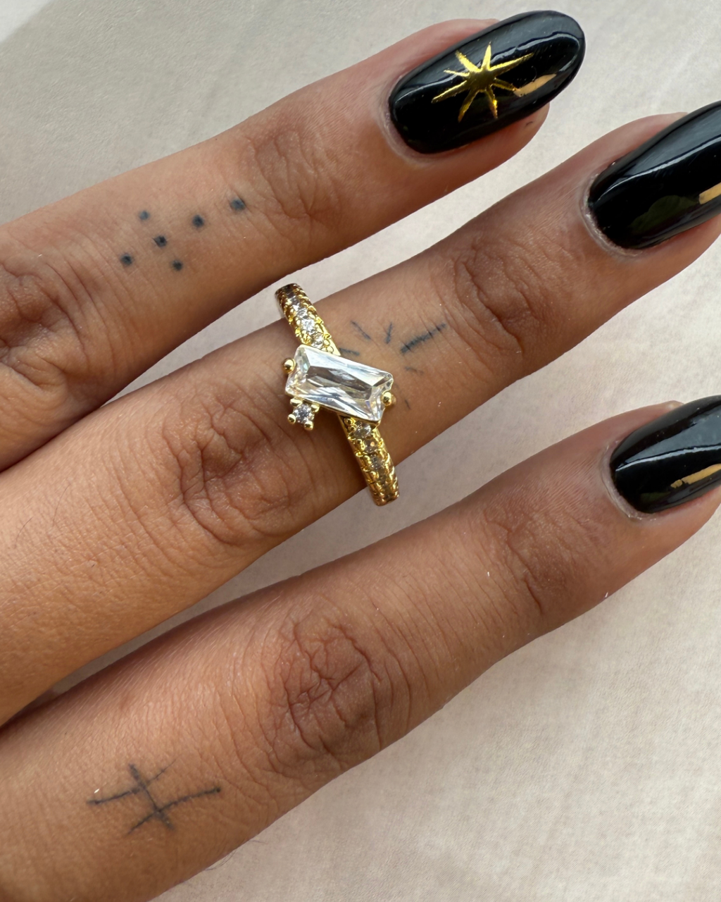 White single stone ring