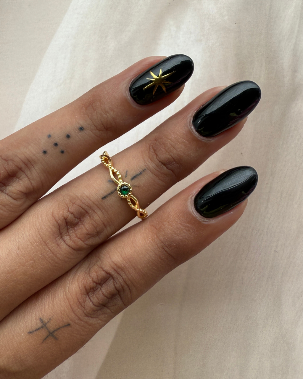 Small Green Stone ring