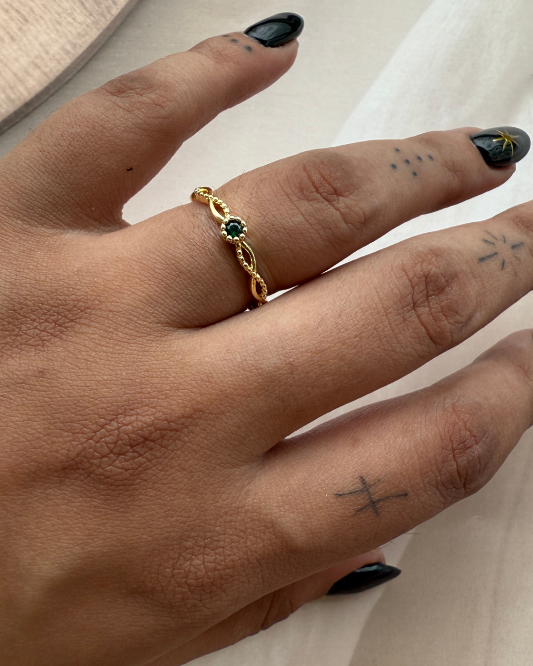 Small Green Stone ring