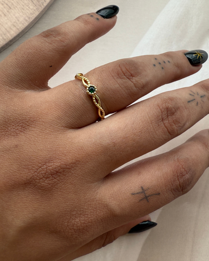 Small Green Stone ring