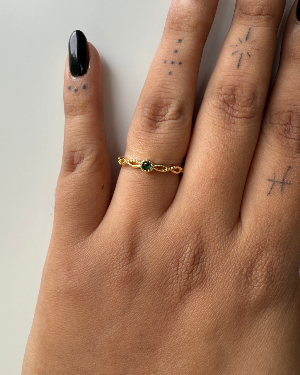 Small Green Stone ring